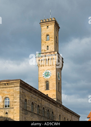 town hall with tower in Fuerth Bavaria Germany Stock Photo