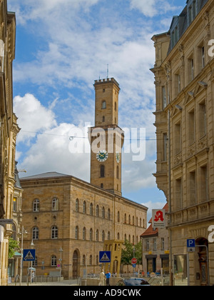 town hall with tower in Fuerth Bavaria Germany Stock Photo