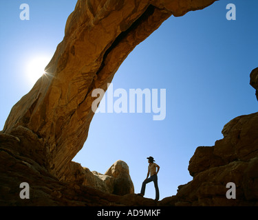USA - UTAH: The North Window at Arches National Park Stock Photo