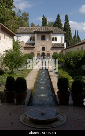 Court of the Water Channel Patio de la Acequia Generalife La Alhambra Granada Andalusia Spain Stock Photo