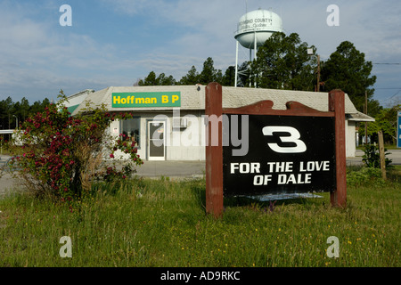 For the Love of Dale sign outside a gas station in North Carolina USA Stock Photo