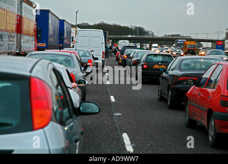 Evening gridlock on M25 orbital Stock Photo