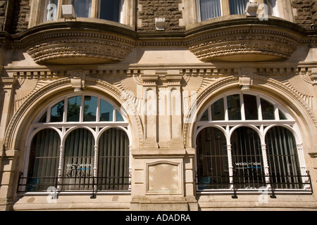 Wales Carmarthenshire Carmarthen Dark Gate Barclays Bank 1920s window Stock Photo