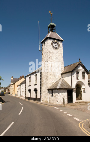 Wales Carmarthenshire Carmarthen Laugharne Market Street old Town Hall Stock Photo