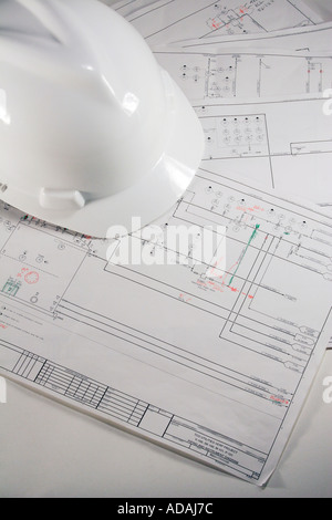 Chemical Plant and Piping and Instrument Diagram Engineers Tools Stock Photo