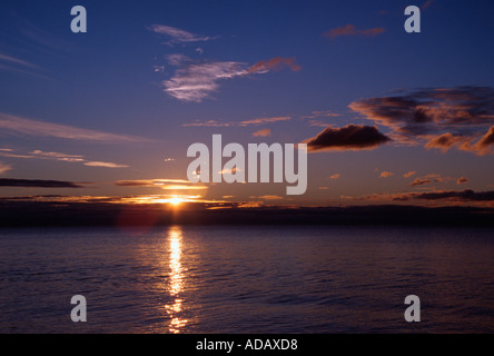 Sunrise on Lake Michigan Point Beach State Forest Wisconsin Stock Photo