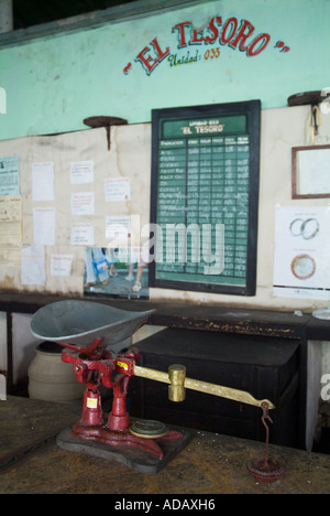 Scale sitting on a shop counter of a grocery store, Santa Clara, Cuba. Stock Photo