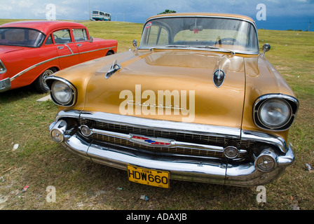 Vintage Car Cuba - Classic American cars in Varadero, Matanzas, Cuba. Stock Photo