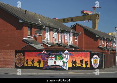 Loyalist murals in East Belfast Stock Photo