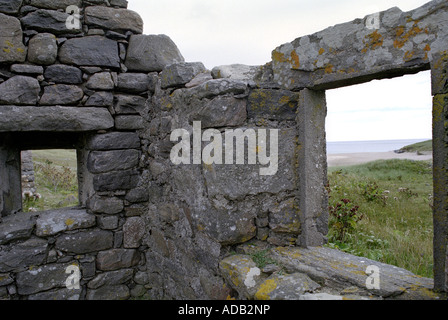 deserted village ruins isle of mingulay scotland western isles outer hebrides uk gb Stock Photo