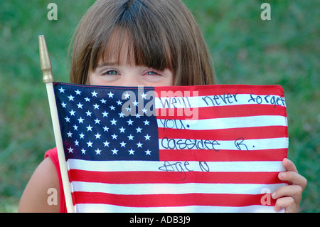 Friends and family grieving at memorial for 14 Marines Killed in Iraq by IED all from Ohio reserve unit in Brook Park Ohio Stock Photo