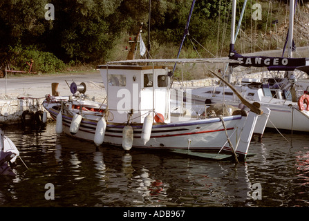 Greek Rudder Stern of a Greek fishing boat with rudder and tiller Stock Photo - Alamy