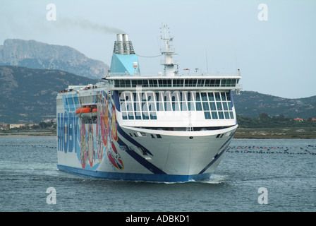 Olbia Sardina ferry leaving port Moby Lines Aki Stock Photo