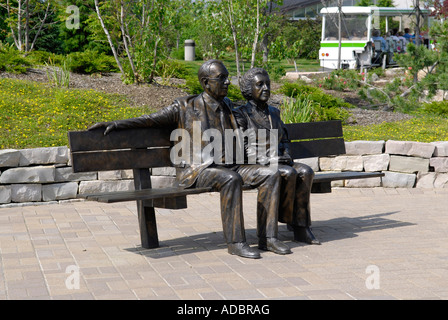 Fred and Lena Meijer 2004 by A Joseph Kinkel at The Frederik Meijer Gardens and Sculpture Park in Grand Rapids Michigan MI Stock Photo