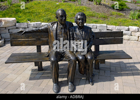 Fred and Lena Meijer 2004 by A Joseph Kinkel at The Frederik Meijer Gardens and Sculpture Park in Grand Rapids Michigan MI Stock Photo