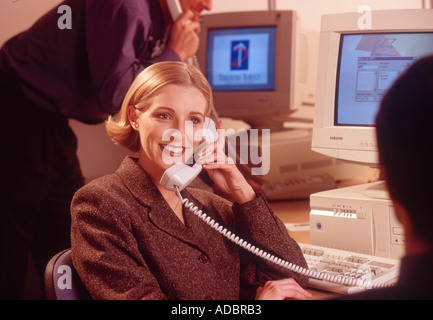 Business woman on phone Stock Photo