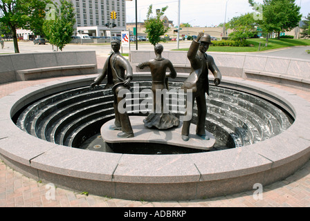 Statue in honor of the Teamsters Union at Grand Rapids Michigan MI Stock Photo