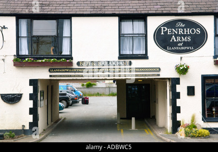 The Penrhos Arms pub at Llanfair PG Anglesey North Wales UK Stock Photo