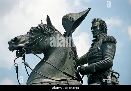 The Marquis de Lafayette in Lafayette park, adjacent to the White House in Washington, D.C., USA. Stock Photo