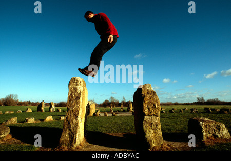PICTURE CREDIT DOUG BLANE Doug Blane Practicing Le Parkour freerunning at the stone circle Willen Milton Keynes