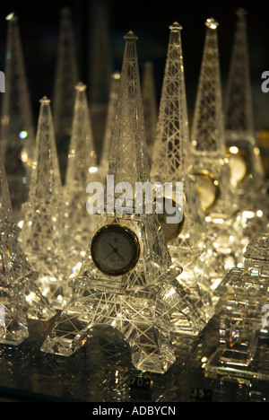 Eiffel tower souvenirs on display at a store in Paris Stock Photo
