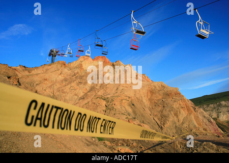 alum bay cliff collapse isle of wight Stock Photo