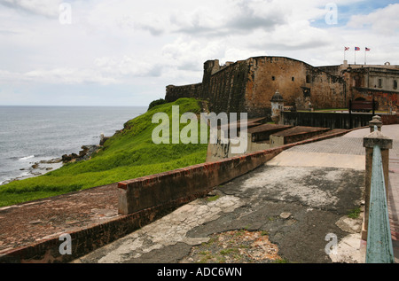 San Cristobal Fortress in San Juan, Peurto Rico Stock Photo