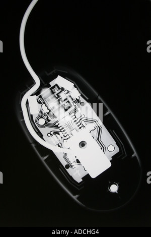 X-Ray of a computer mouse Stock Photo
