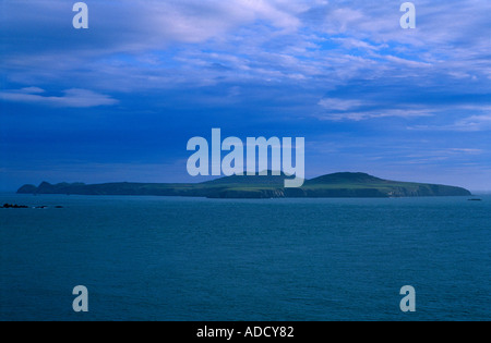 View of RSPB protected Ramsey Island from St David s Head Pembrokeshire Wales UK Stock Photo