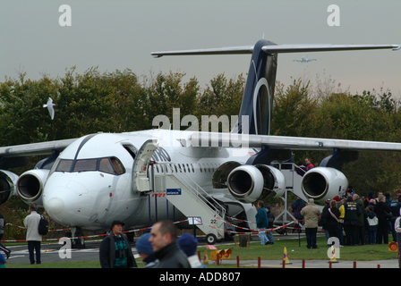 BAe Avro RJ100 Airliner on Static Display at Manchester Airport England ...