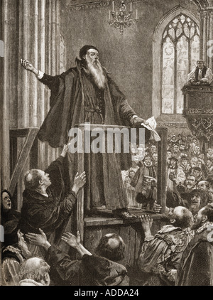 Cranmer's last testimony.  Thomas Cranmer, 1489 -1556. First Protestant archbishop of Canterbury, 1533 - 1556 Stock Photo