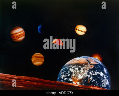 Artwork of Solar System Stock Photo