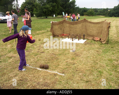 Skittles game village fete Butley Flower Show Suffolk England Stock Photo