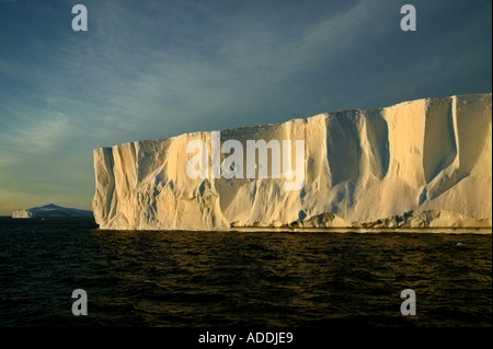 Tabular iceberg in evening light Weddell Sea Antarctica Stock Photo