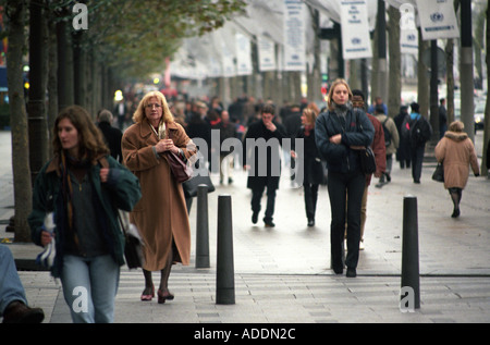 Ladies on the Champs Elysées in Paris France Stock Photo