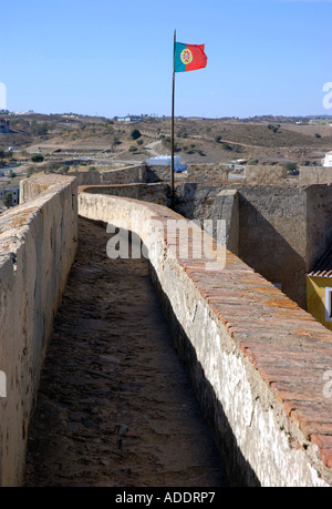 Panoramic view of medieval Moorish Castle Castelo &  Fort São Sebastião St. Sebastian Castro Marim Algarve Portugal Europe Stock Photo