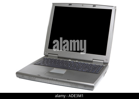 Laptop computer with blank screen Stock Photo
