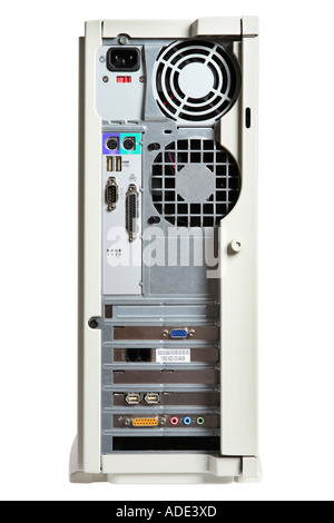Back view of Personal Computer Stock Photo