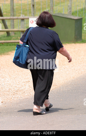 Overweight female dressed in black Stock Photo