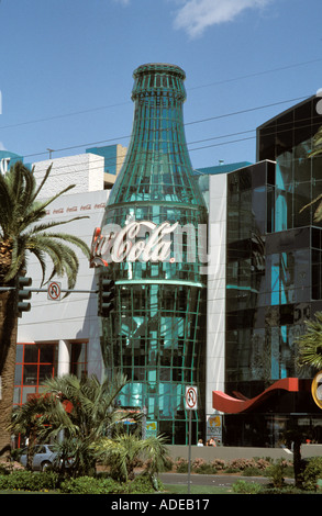 Las Vegas Nevada USA Showcase Mall Giant Coca Cola bottle Stock Photo