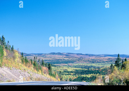 These mountains and ridges are the tail end of the Appalachian Mountains which start in the United States and end in Canada Stock Photo