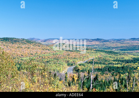 These mountains and ridges are the tail end of the Appalachian Mountains which start in the United States and end in Canada Stock Photo