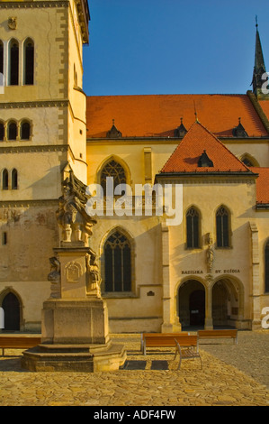 Front of Church of Sv Egidius at Radnice namesti square in central Bardejov east Slovakia EU