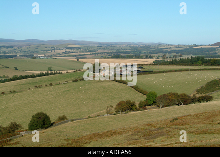 View Towards Cheviot Hills of Northumbrain Countryside from Between Alnwick and Rothbury Nothumberland England United Kingdom UK Stock Photo