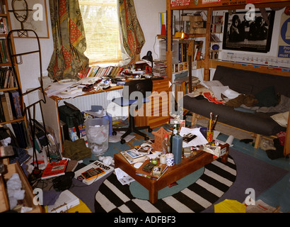 Extremely Messy teenage bedroom Stock Photo