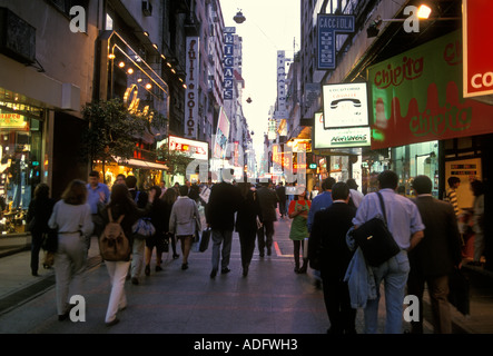 people, tourists, nightlife, Calle Lavalle, Buenos Aires, Buenos Aires Province, Argentina, South America Stock Photo