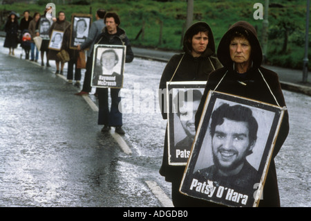 Hunger strike White Line Silent Protest for the H Block political prisoners Belfast Northern Ireland 1981. Patsy O'Hara died on Hunger Strike 1980s UK Stock Photo