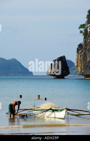 Philippines Luzon Palawan Province El Nido Town Bacuit Bay Catamaran