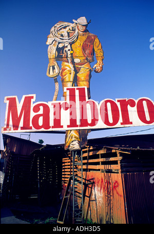 Costa Rica Marlboro Man cigarette billboard  Stock Photo