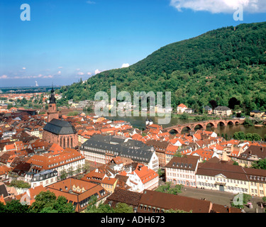Germany Heidelberg old city center river neckar panorama Stock Photo